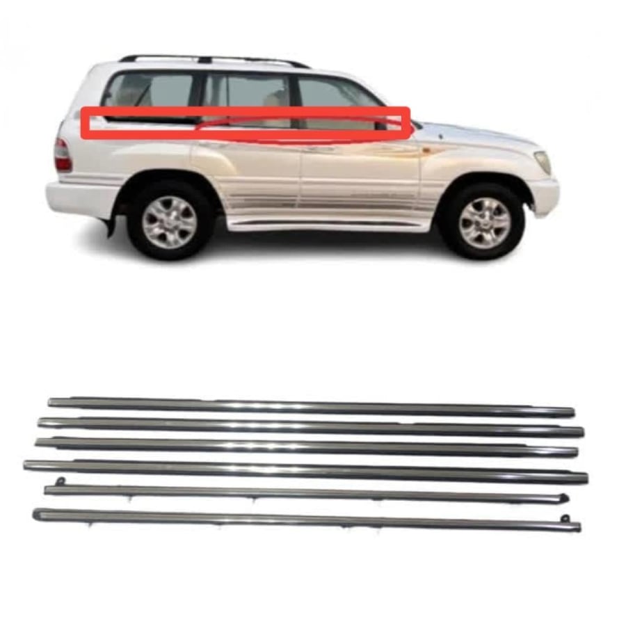 مساطر زجاج لاندكروزر لكزس (LX470) 2007 - 98 اسود كروم 6 / 4 / 2 قطع