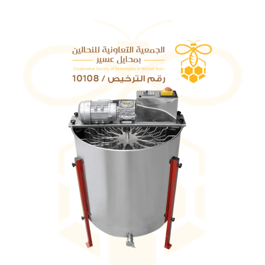 Electric honey extractor made of stainless steel, self-reversing for honey processing and crystallization, 2, 4, 6, 12, 24 frames