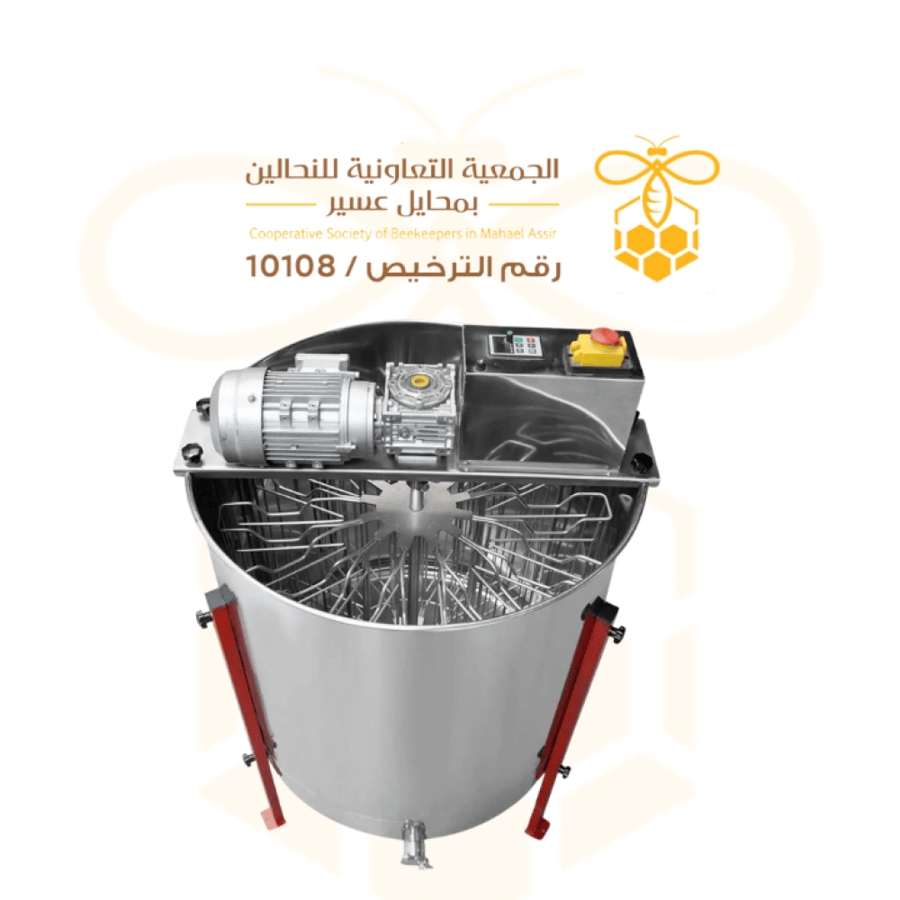 Electric honey extractor made of stainless steel, self-reversing for honey processing and crystallization, 2, 4, 6, 12, 24 frames