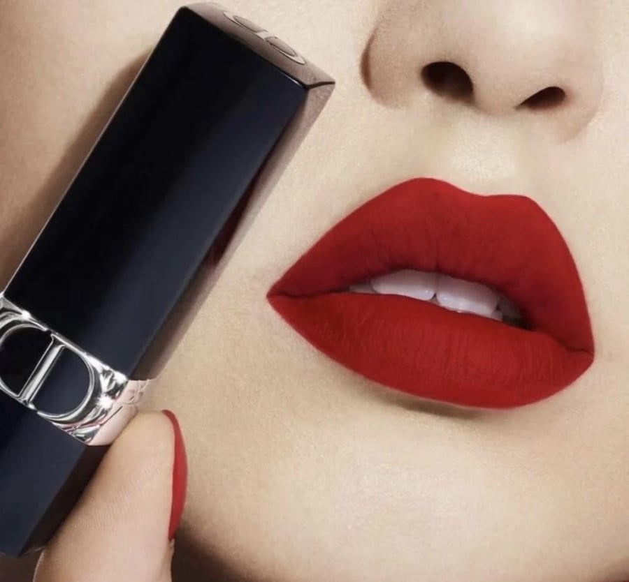 Dior lipstick red 999 + bag and Dior strap