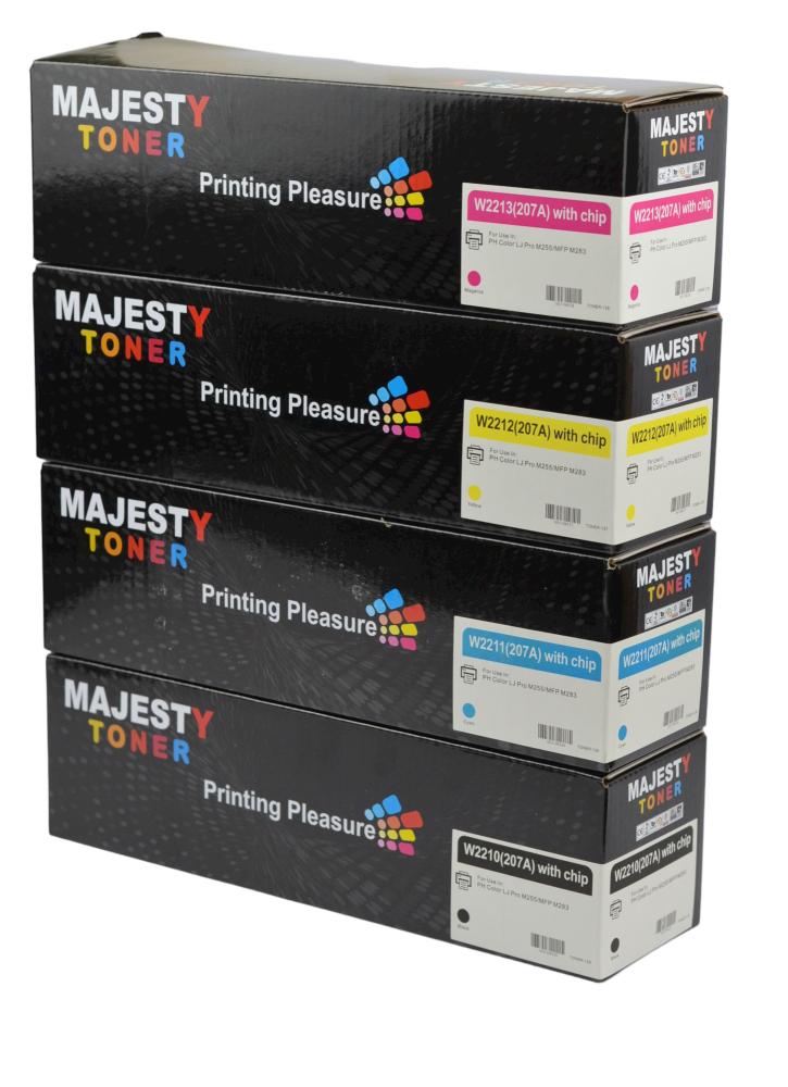 مجموعة خراطيش حبر ماجيستي 207A لطابعات HP Color LaserJet Pro M255, MFP M282, MFP M283 (أسود/سيان/أصفر/ماجنتا)