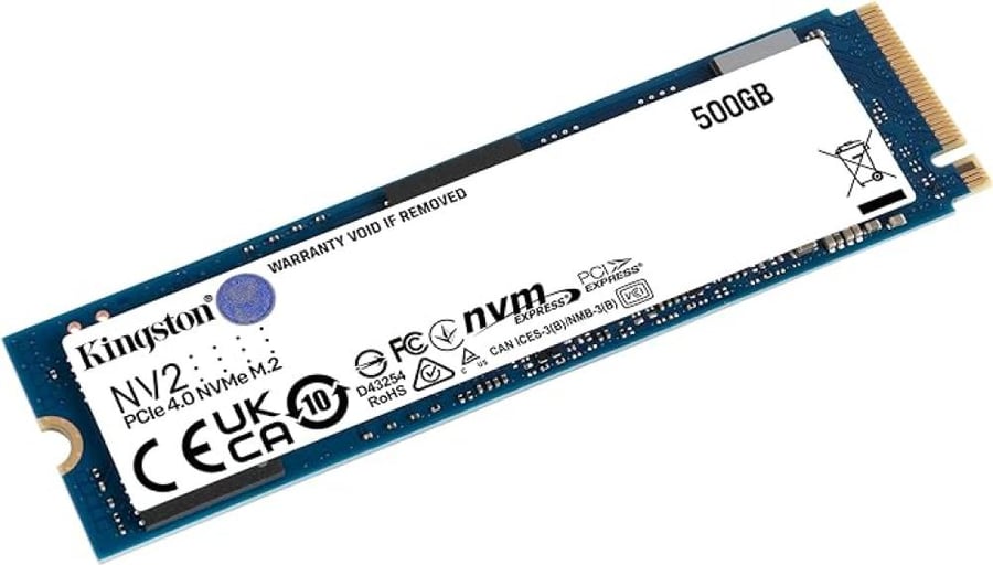 Kingston 500GB SSD internal storage memory with transfer speed up to 2000 MB/s SATA M.2 2280 blue