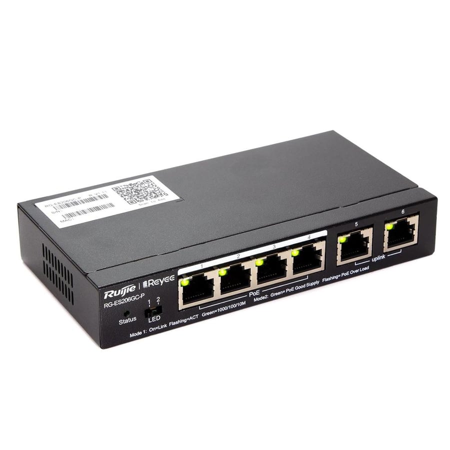 روجي سويتش RG-ES206GC-P محول PoE مزود بـ 6 منافذ جيجابت سمارت كلاود