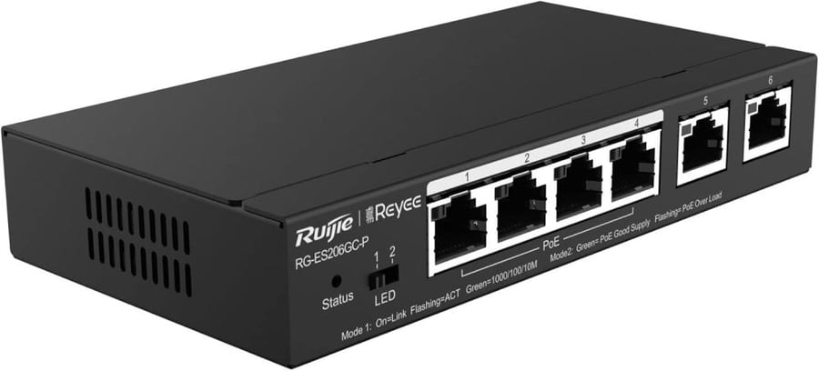 روجي سويتش RG-ES206GC-P محول PoE مزود بـ 6 منافذ جيجابت سمارت كلاود