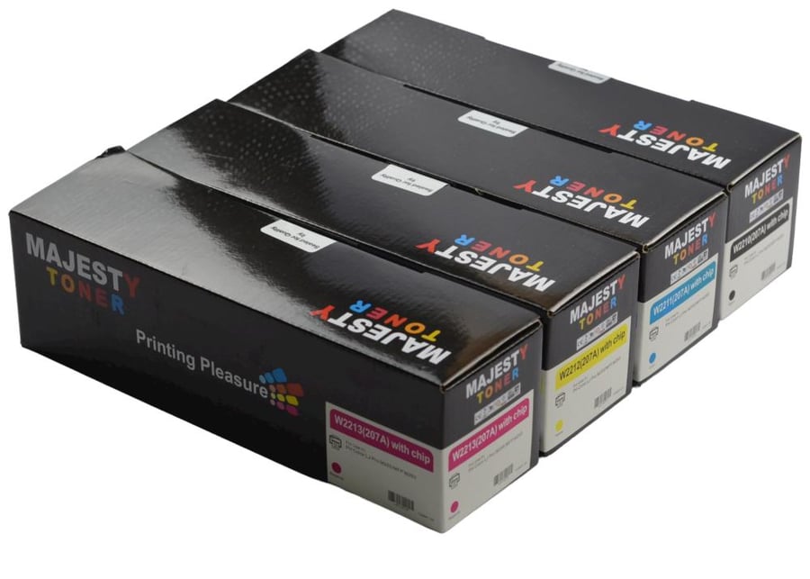 مجموعة خراطيش حبر ماجيستي 207A لطابعات HP Color LaserJet Pro M255, MFP M282, MFP M283 (أسود/سيان/أصفر/ماجنتا)