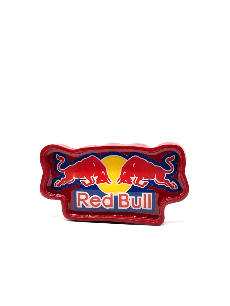 Pottery tray-Red bull