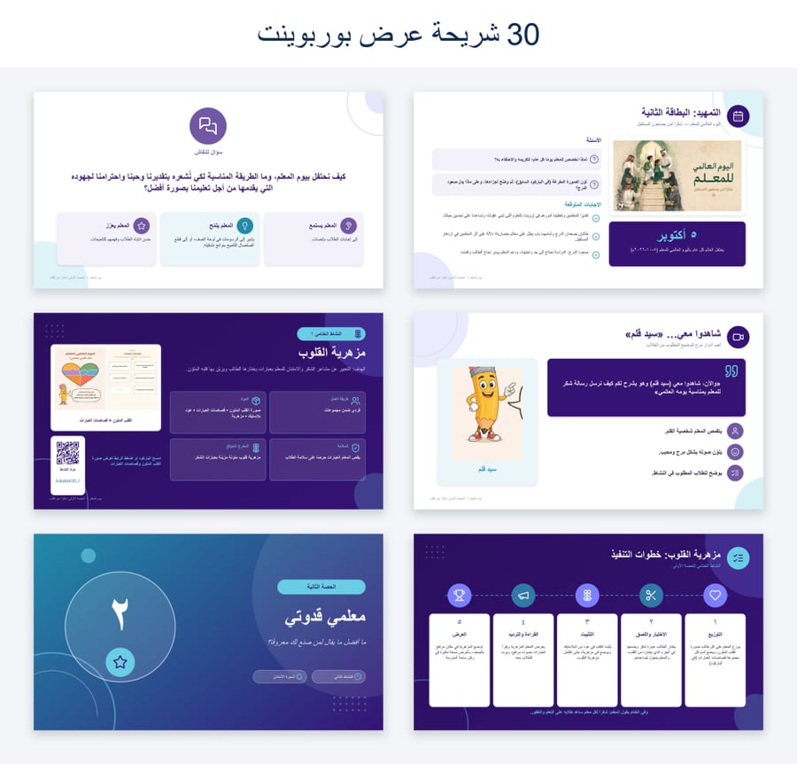 خطة وتقارير وعرض بوربوينت يوم المعلم 1448 - الابتدائي -عليا