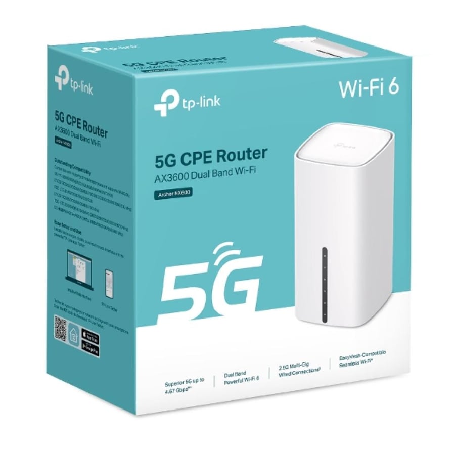 TP-Link 5G Router (tp-lenk NX600) Wireless, Dual Band AX3600Mbps