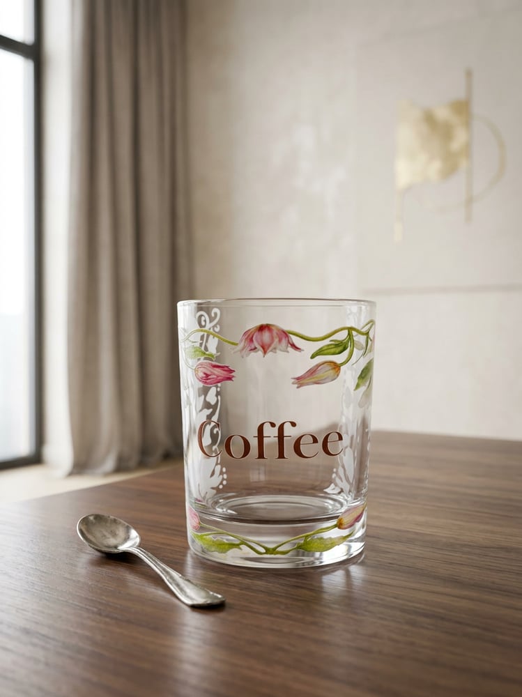 كوب زجاجي بعبارة Coffee سعة 330مل