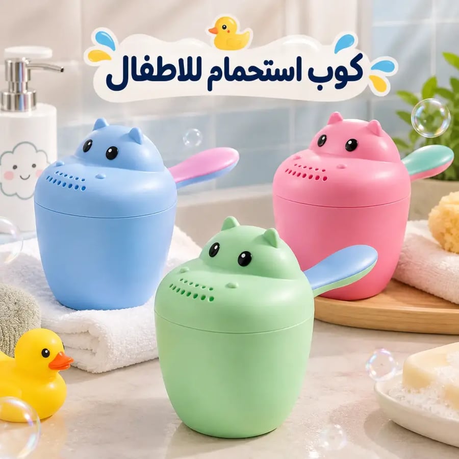 كوب استحمام للأطفال متعدد الاغراض - عدة الوان