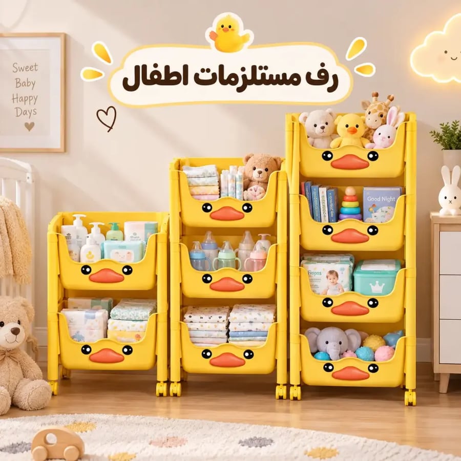 رف مستلزمات الأطفال