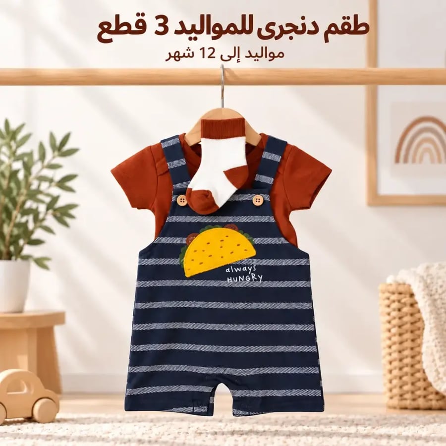 حديثي الولادة بودي سوت دنجري متعدد الاشكال ( 0 - 12شهر)