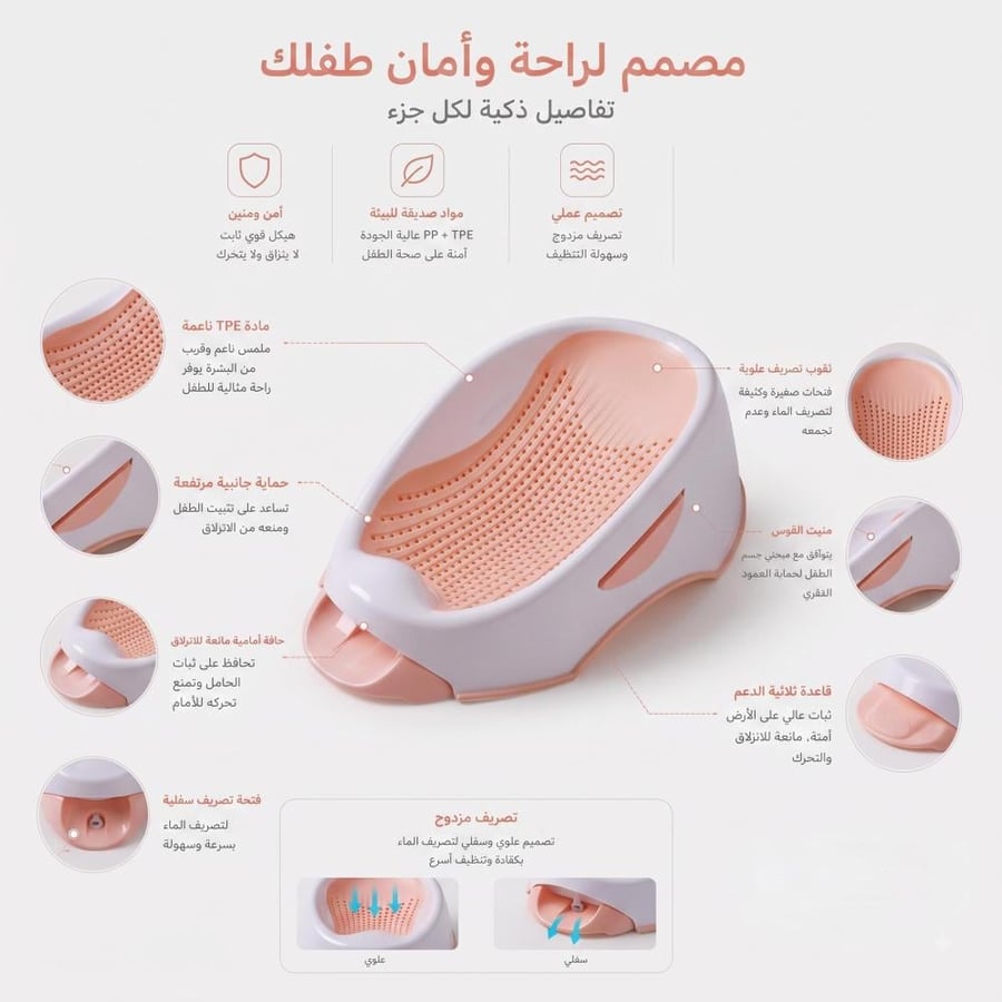 مسند استحمام لحديثي الولادة- عدة الوان