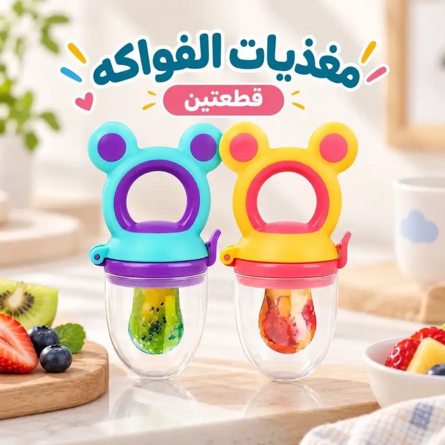 قطعتين لهايات طعام للأطفال - مصاصة طعام - مغذيات الفاكهة
