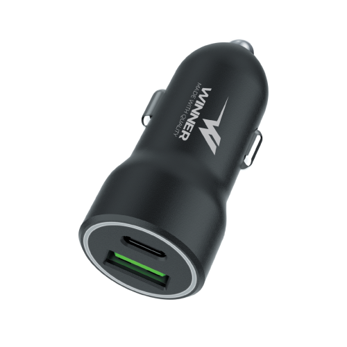 Wireless car charger 20W (USB + Type C)