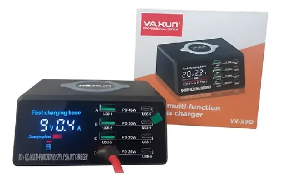 منصة شحن تيستر 4USB 4PD 110W مع واير ليس