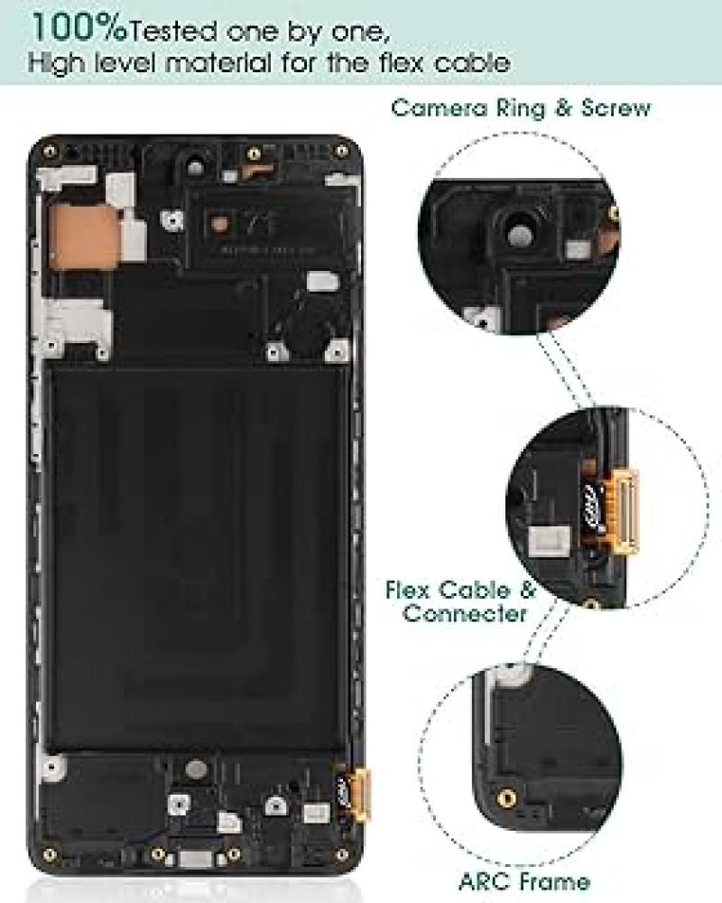 A71 screen with frame