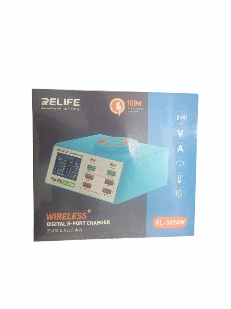 منصة شحن وفحص بطاريات مع واير ليس RELIFE RL-309AW 6USB 2PD