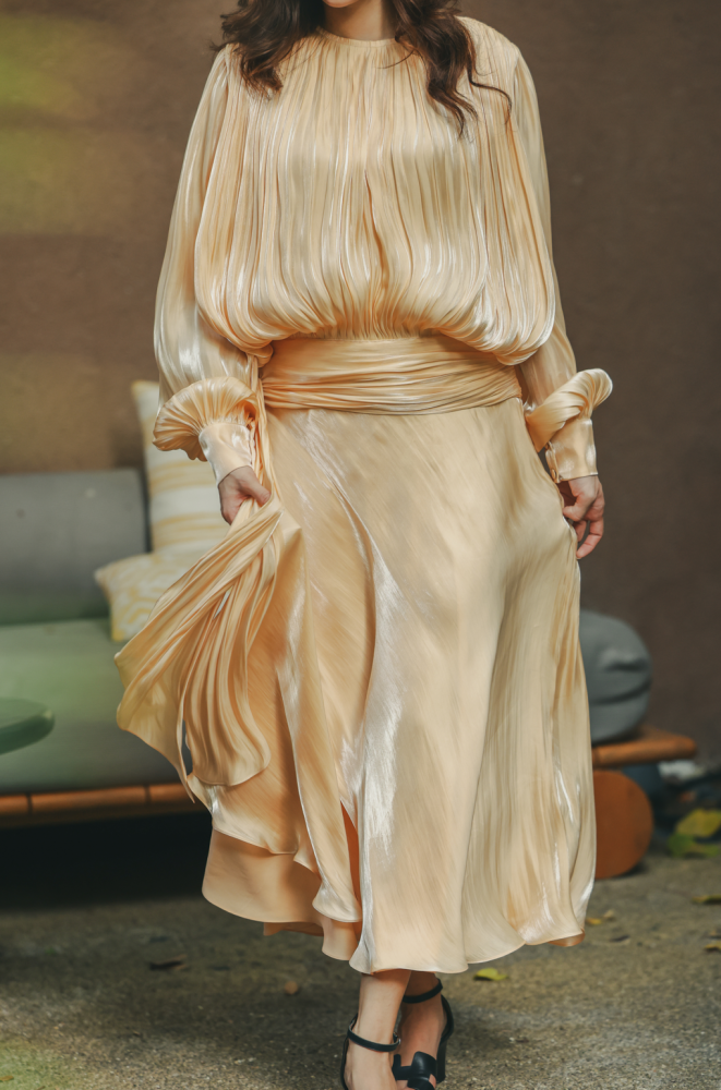 Golden Whisper Dress