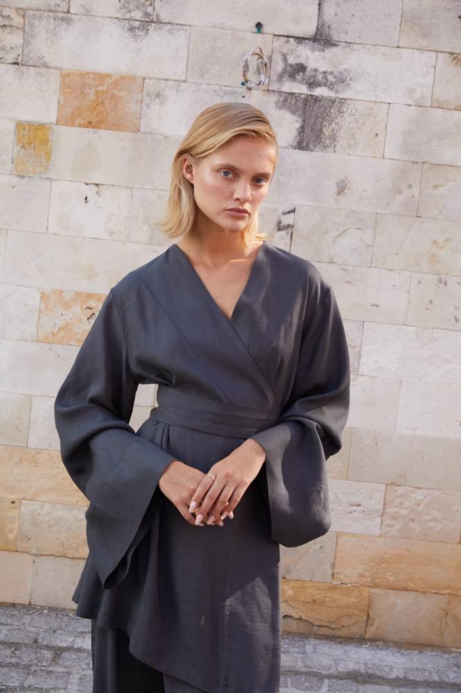 Original Dark Grey Kimono Set