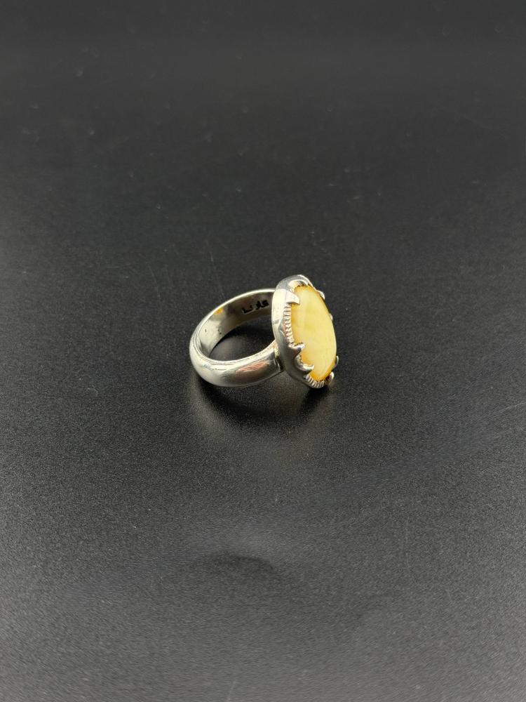 Natural amber ring