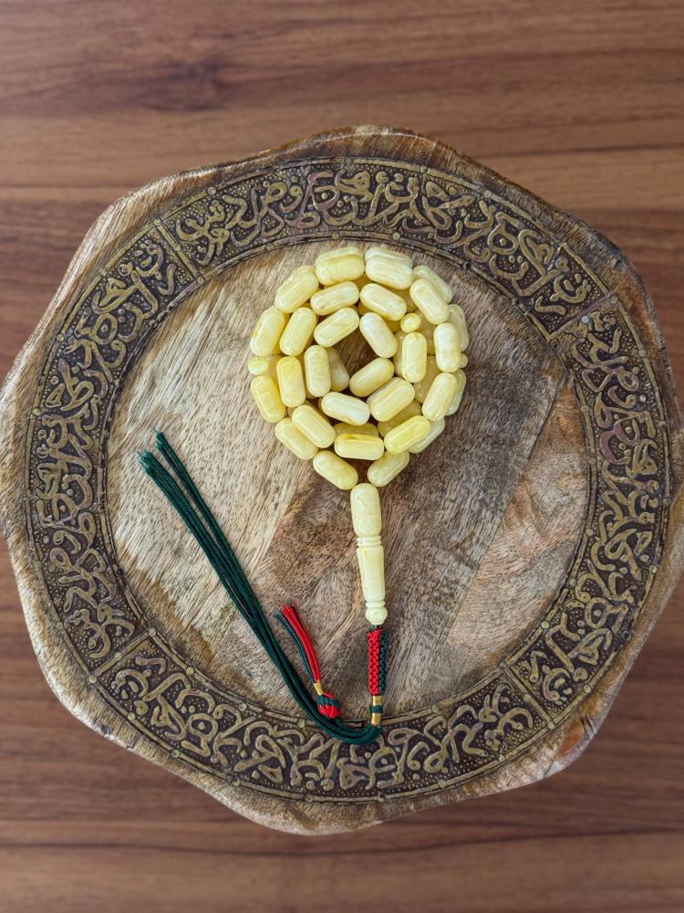سبح كهرب طبيعي كبسولي - حجر السلطان ولك من الاسم نصيب