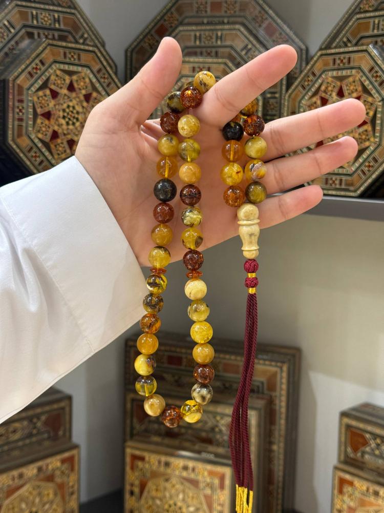 سبحة كهرمان طبيعي ماكنتوش