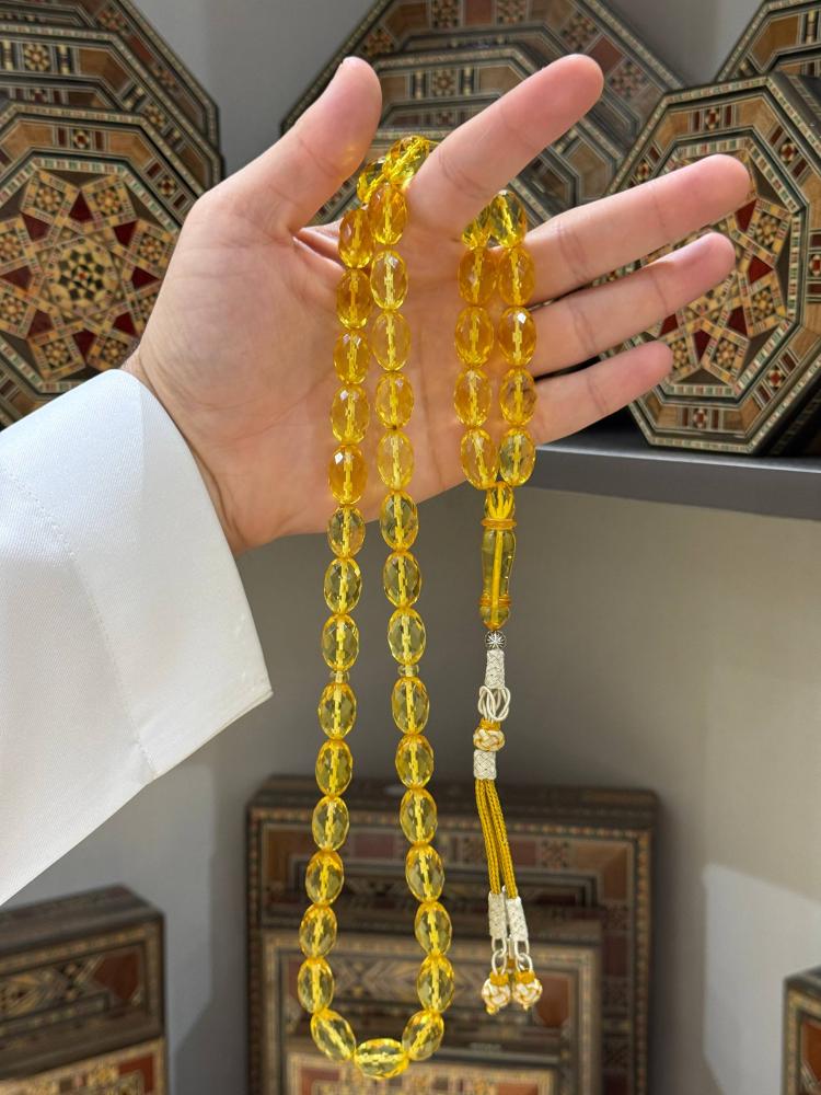 مسابيح كهرمان طبيعي تراش بيض حمام - حجر السلطان ولك من الاسم نصيب