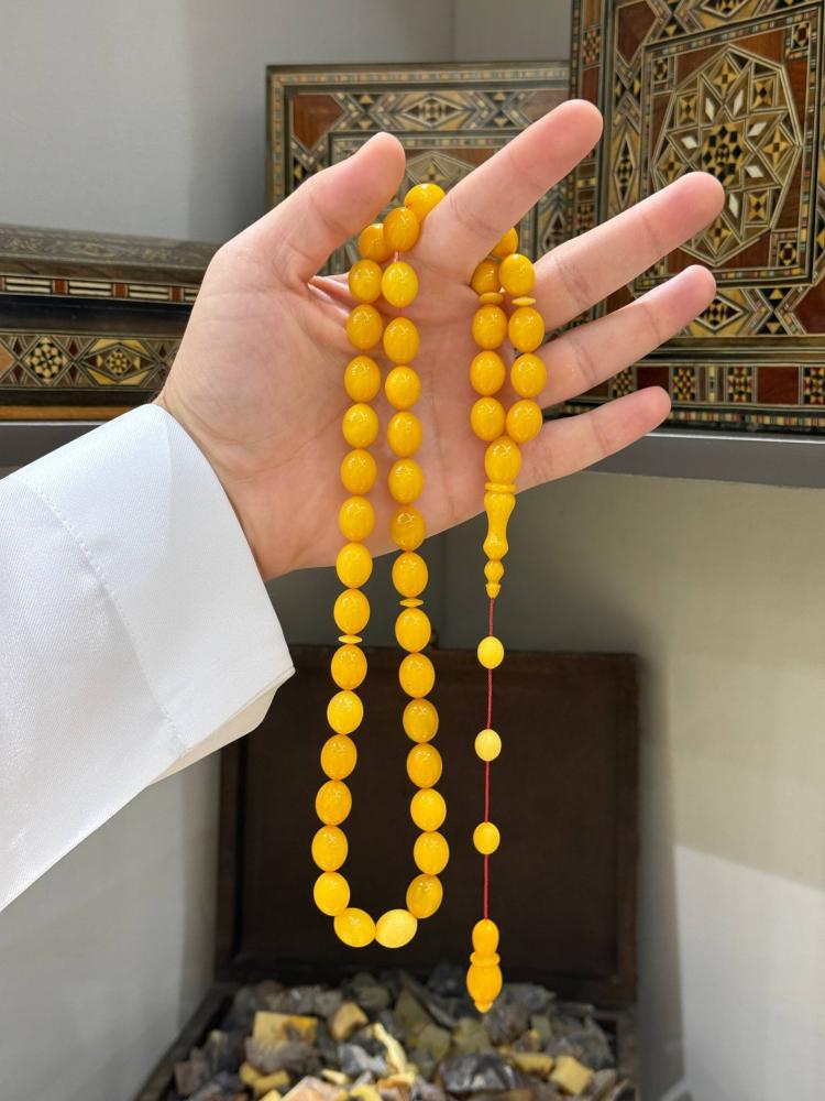 مسابيح كهرب طبيعي حجر واحد - حجر السلطان ولك من الاسم نصيب