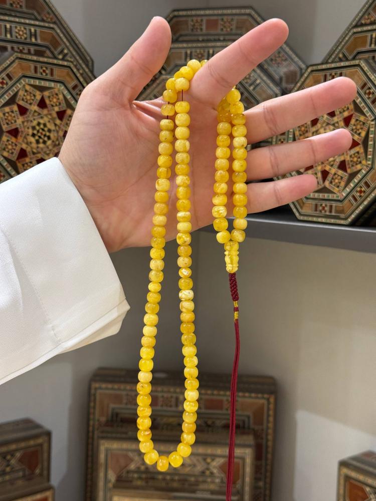 سبحة كهرم طبيعي كلنغرداي توايري منفوخ - حجر السلطان ولك من الاسم نصيب