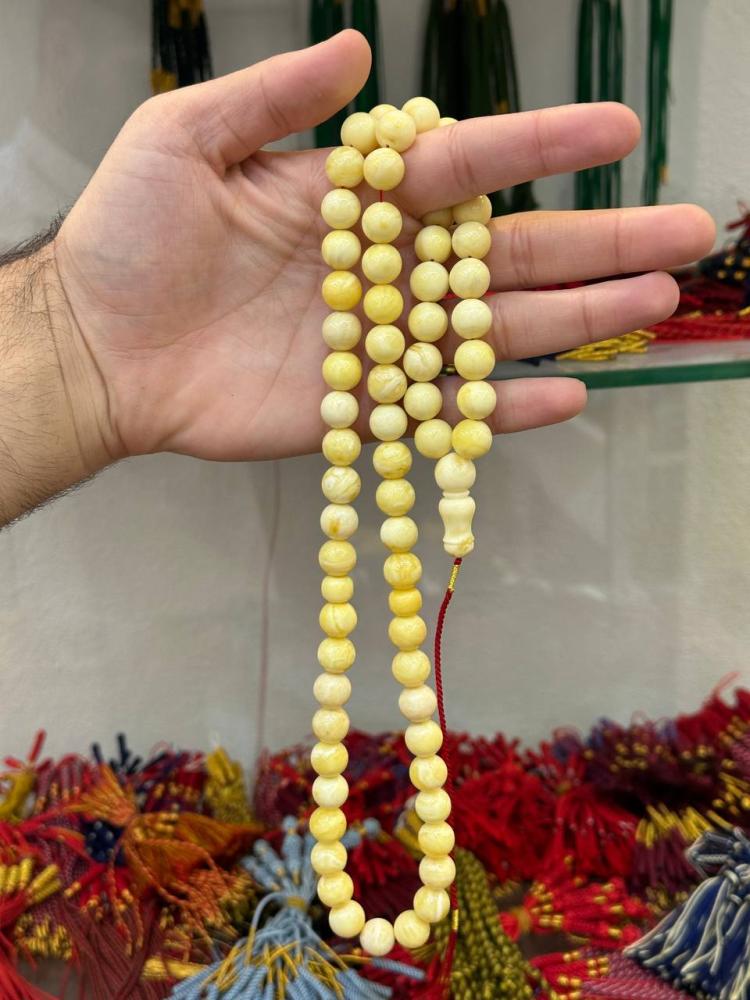 سبح كهرب طبيعي سوبر  مع شهادة- حجر السلطان ولك من الاسم نصيب