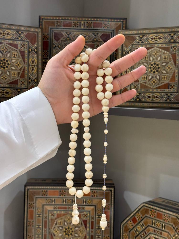 سبحة عاج فيل طبيعي