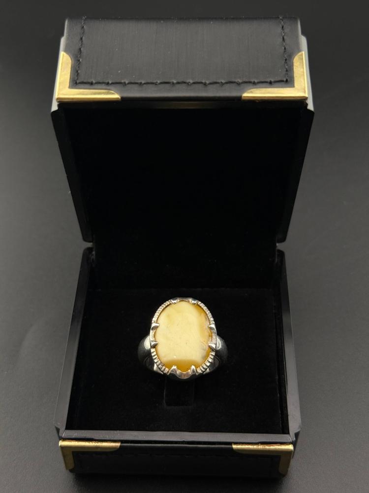 Natural amber ring