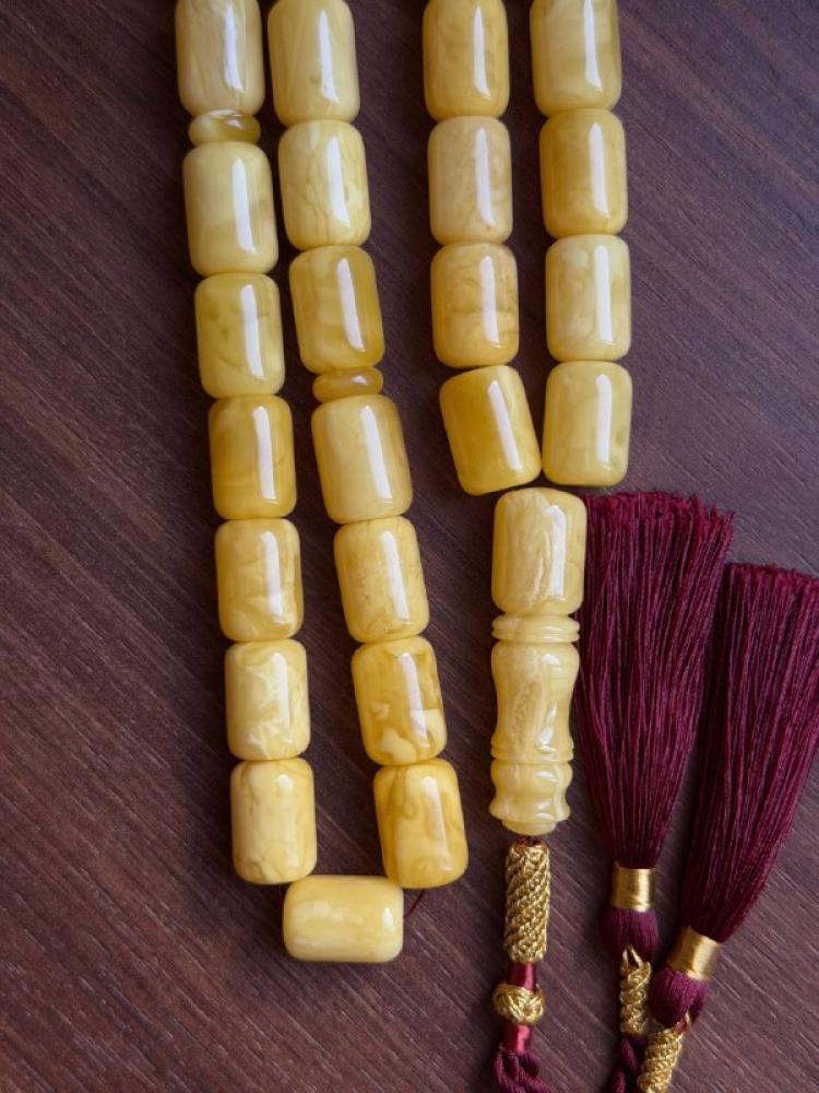 Natural German amber prayer beads with certificate