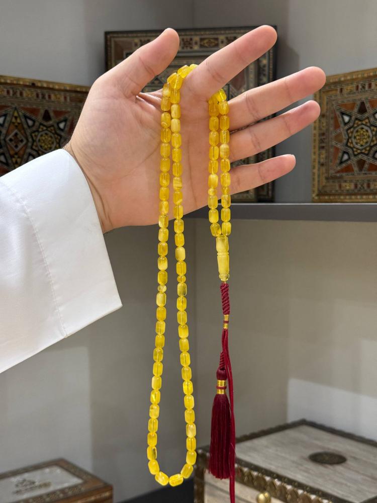 مسابيح كهرمان طبيعي كلنجرادي كروي - حجر السلطان ولك من الاسم نصيب