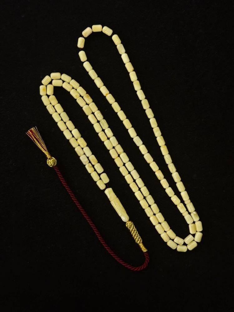 Smooth natural amber rosary