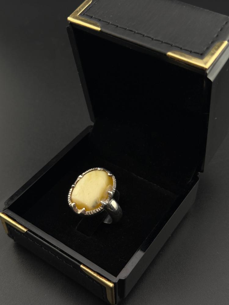 Natural amber ring