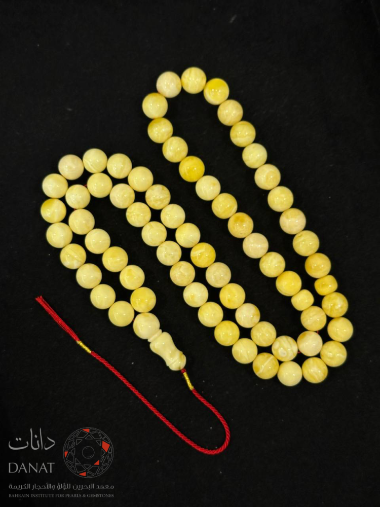 Natural amber rosary with certificate