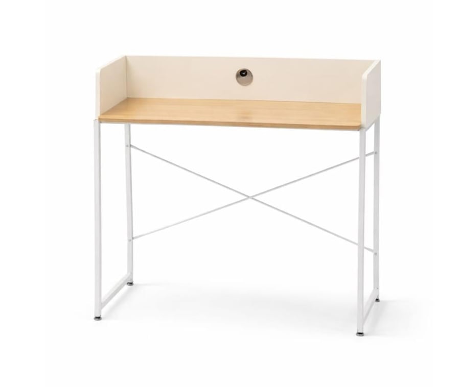 مكتب دراسي خشبي أوف وايت مع حاجز - 1231 Wood