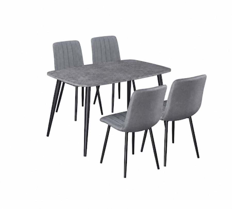 طاولة طعام خشب 4 كرسي M-023 GREY/GREY