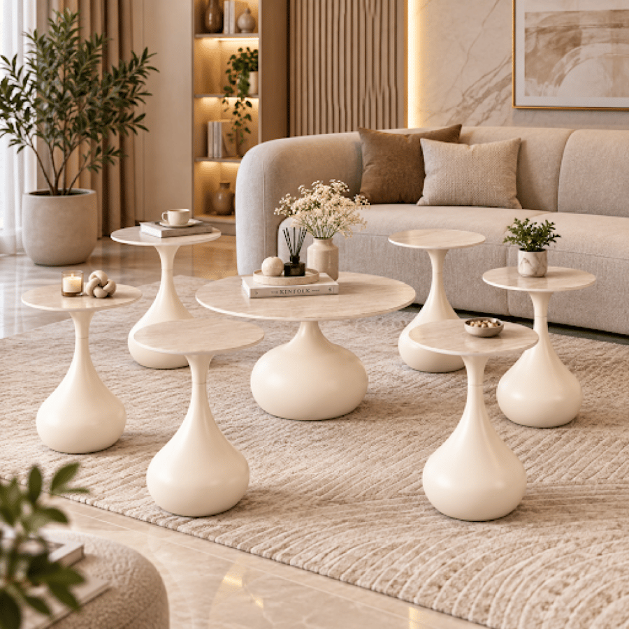 طقم شاي سيراميك SHS-036 BEIGE 1+6