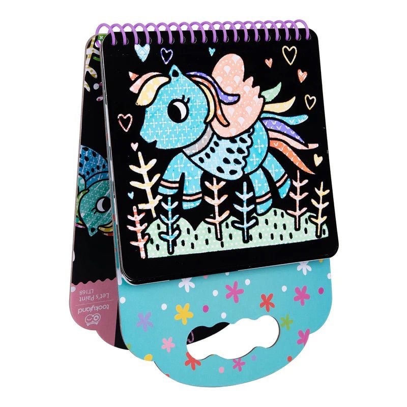 Velvet embossed coloring set for children – Unicorn