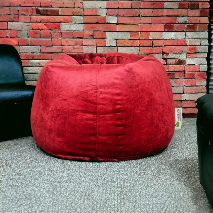 اندرسون بين باج مخمل متوسط الحجم احمر Bean Bags Saudi Arabia