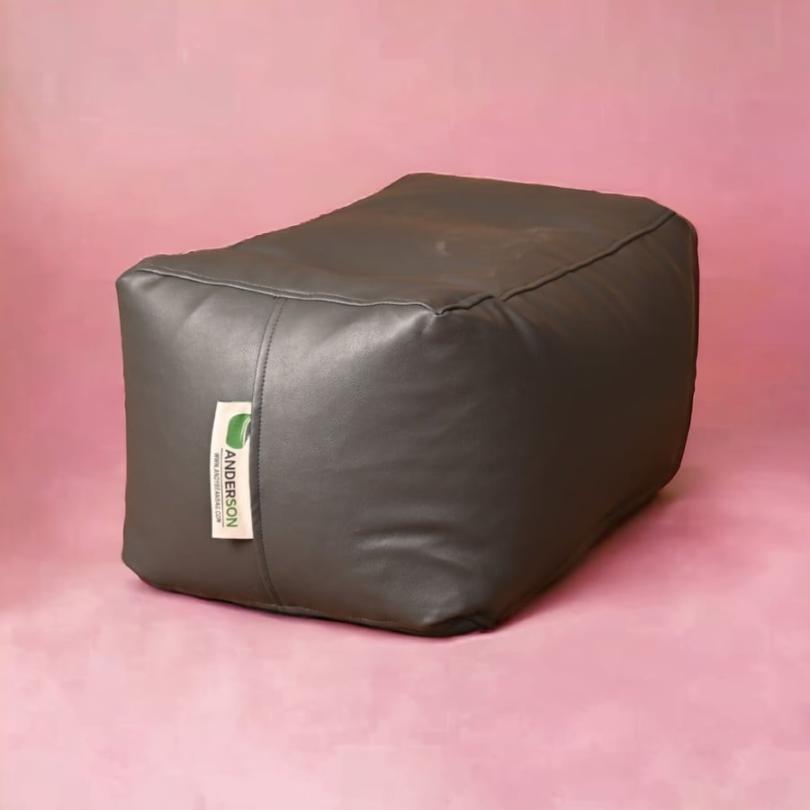 أندرسون مسند قدم جلد لون رمادي لغرفة المعيشة أو غرفة النوم Bean Bags