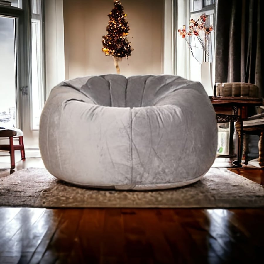 أندرسون بين باج مخمل كبير الحجم رمادي Bean Bags Saudi Arabia