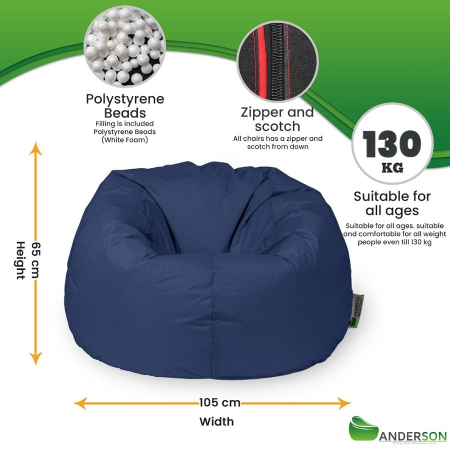 بين باج أندي لون كحلي مقاوم للماء كبير الحجم Bean Bag Saudi Arabia