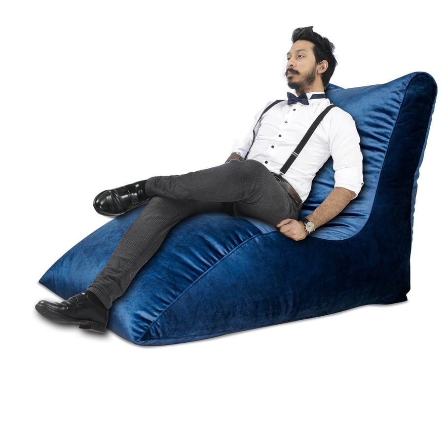 اندرسون بين باج مخمل شيزلونج ازرق غامق Bean Bag Saudi Arabia