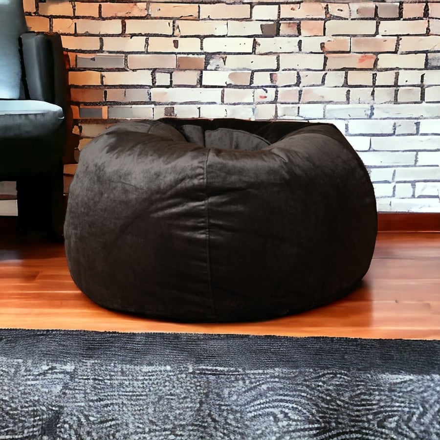 أندرسون بين باج مخمل كبير الحجم اسود Bean Bag Saudi Arabia