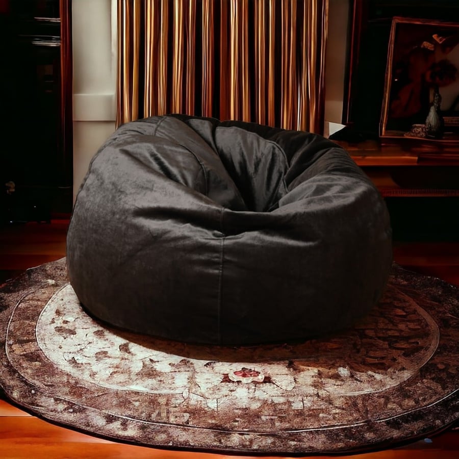 أندرسون بين باج مخمل كبير الحجم اسود Bean Bag Saudi Arabia