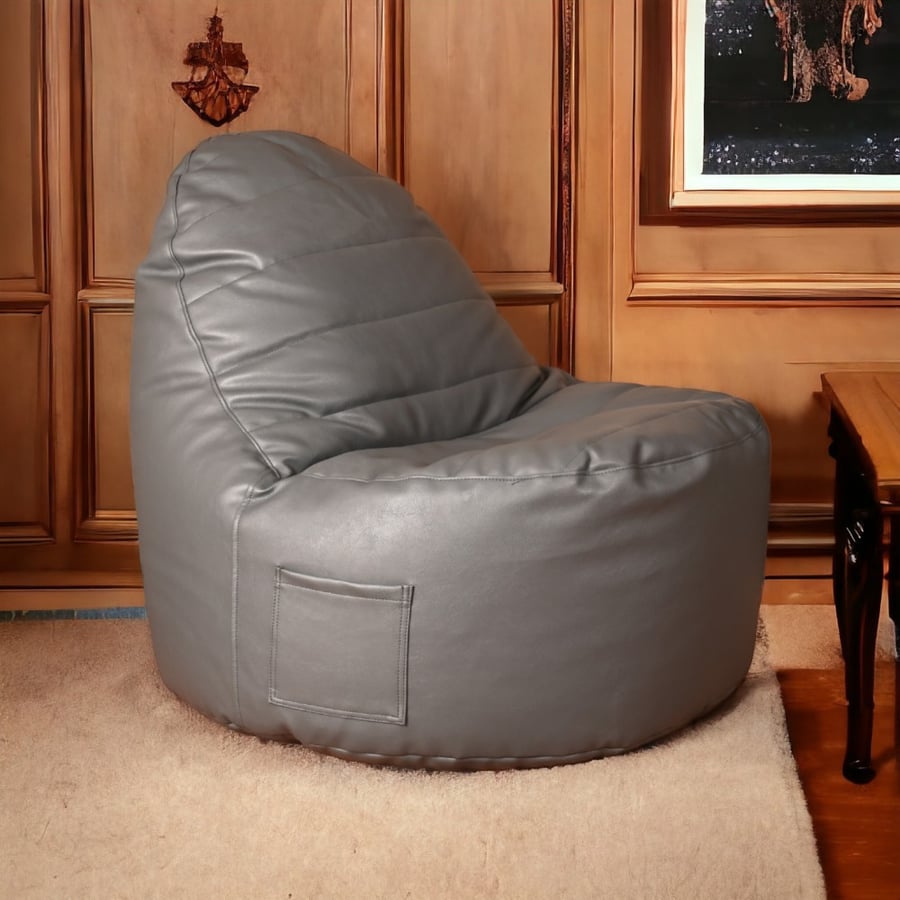 اندرسون نيو كون بين باج جلد لون رمادي Bean Bags Saudi Arabia